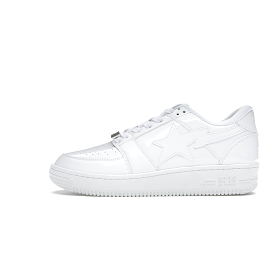 A Bathing Ape Bape Sta Low Patent White