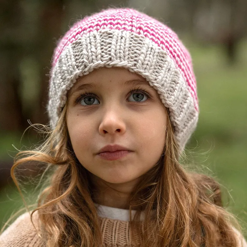 Acorn Horizon Beanie - Pink Stripe