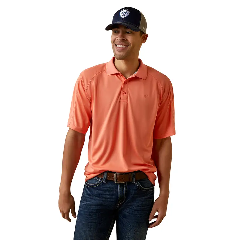 'Ariat' Men's AC Polo - Peach Echo