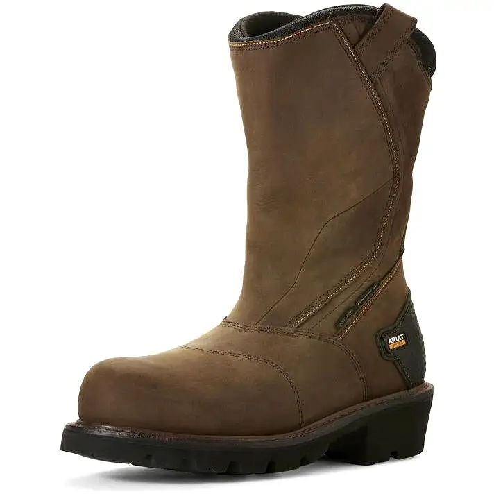 Ariat Men's Powerline 11 Comp Toe WP 400g Wellington Work Boot- Brown - 10018569