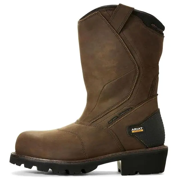 Ariat Men's Powerline 11 Comp Toe WP 400g Wellington Work Boot- Brown - 10018569