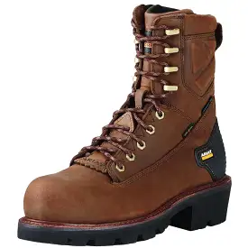 Ariat Men's Powerline 8 Comp Toe WP 400g Logger Work Boot - Brown - 10018567