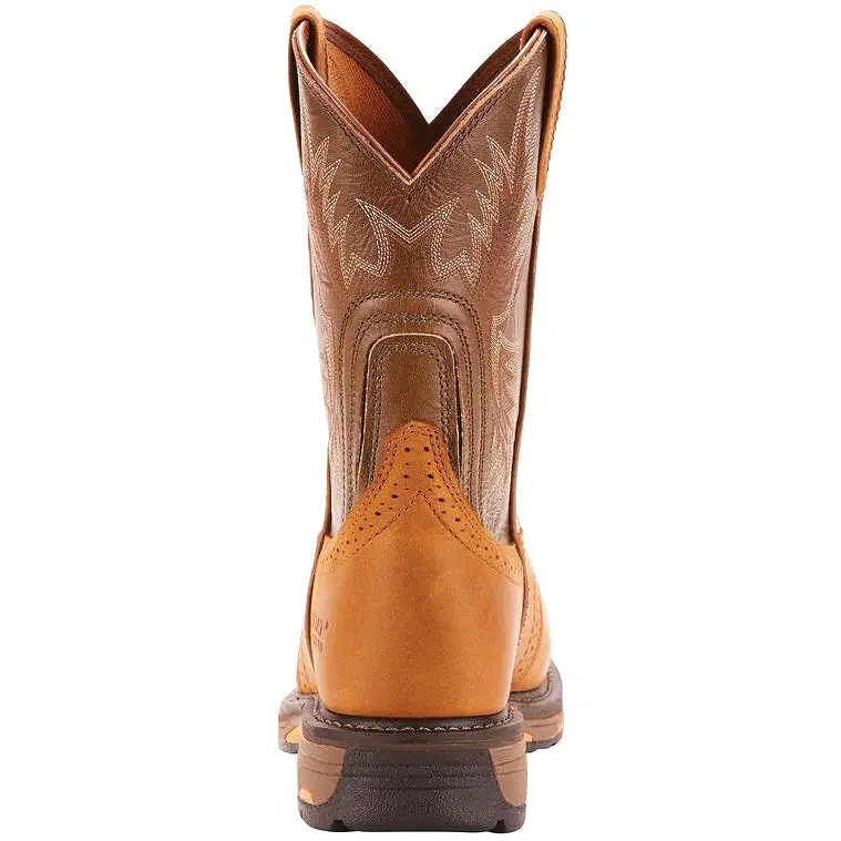 Ariat Men's WorkHog Pull-On Ct 10 Comp Toe Western Work Boot- Bark - 10001191