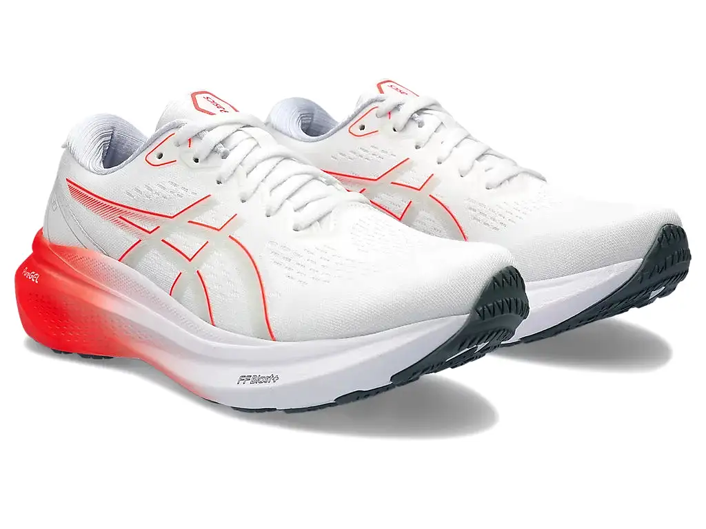 Asics Men's GEL-KAYANO 30 - White/Sunrise Red