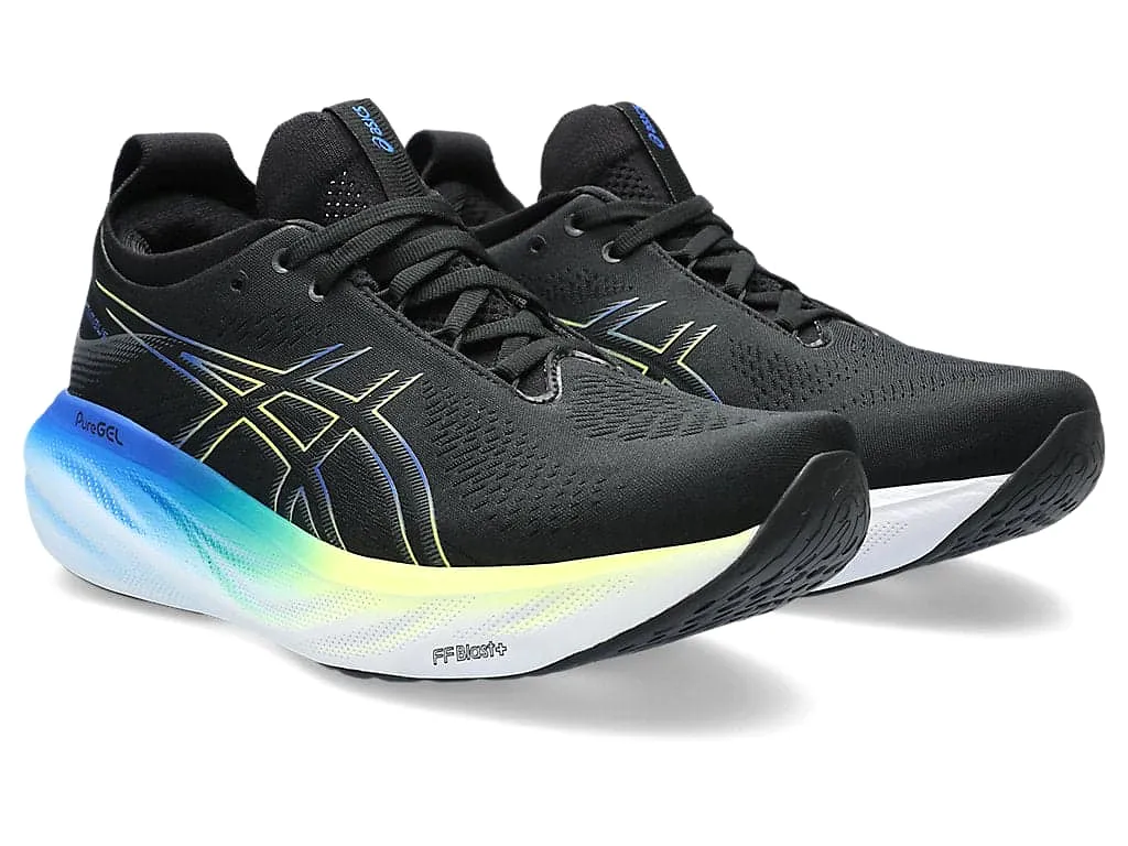 Asics Men's GEL-NIMBUS 25 WIDE - BLACK/GLOW YELLOW