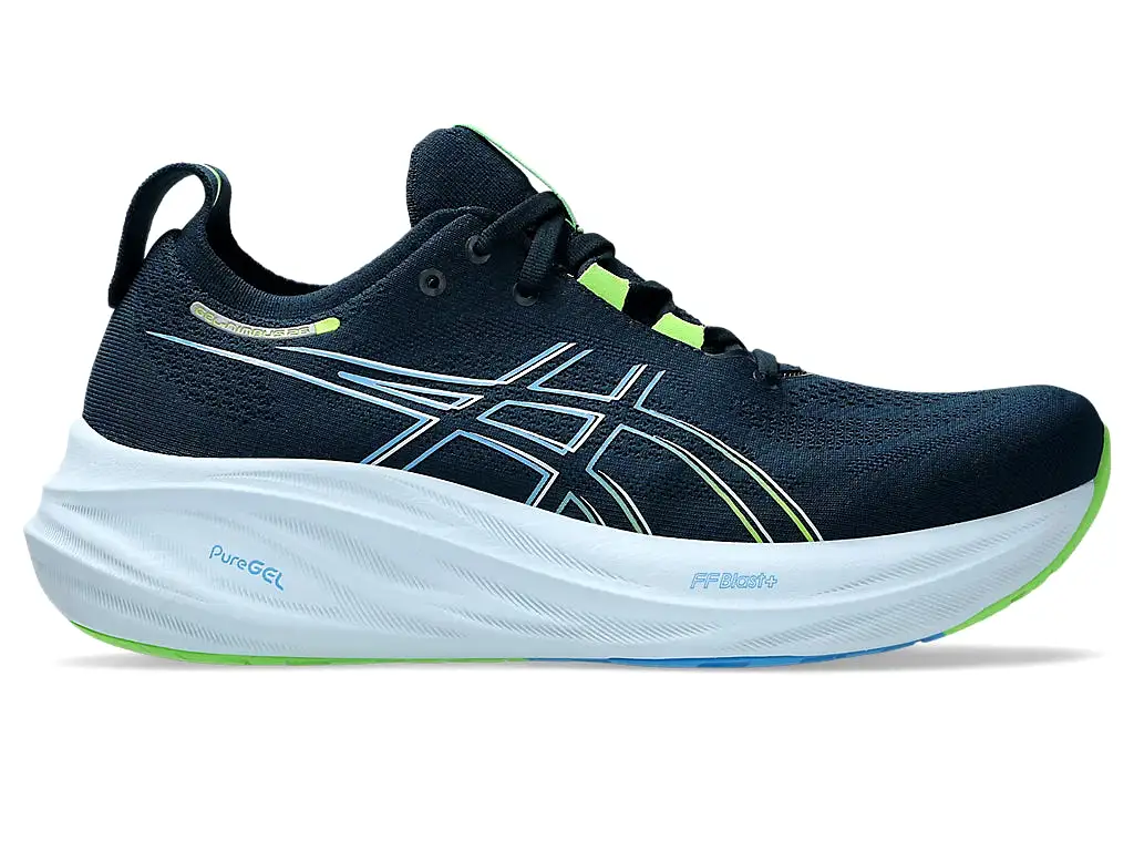 Asics Men's GEL-NIMBUS 26 WIDE - French Blue/Electric Lime