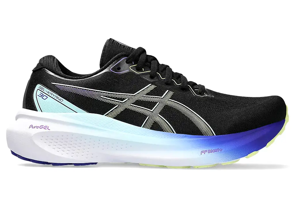 Asics Women's GEL-KAYANO 30 Wide - BLACK/GLOW YELLOW