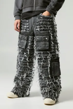 Baggy Fit All Over Extreme Ripped Jeans