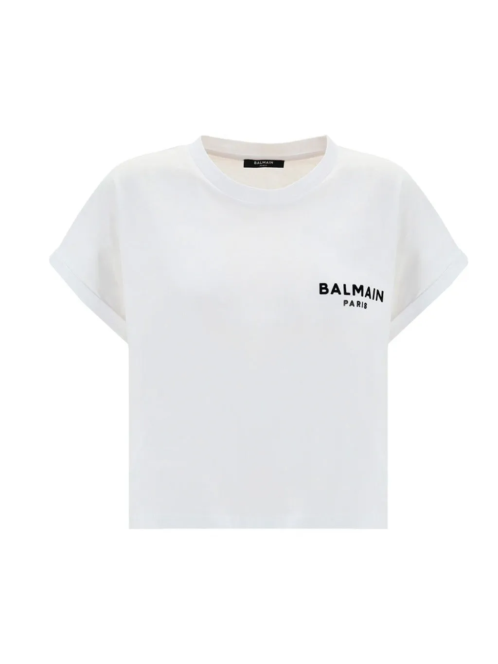 Balmain Logo Printed Cropped T-Shirt