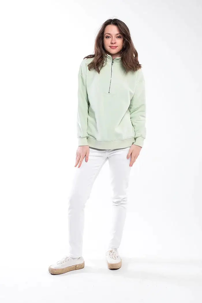 Bee And Alpaca Zipped Neck Sweatshirt