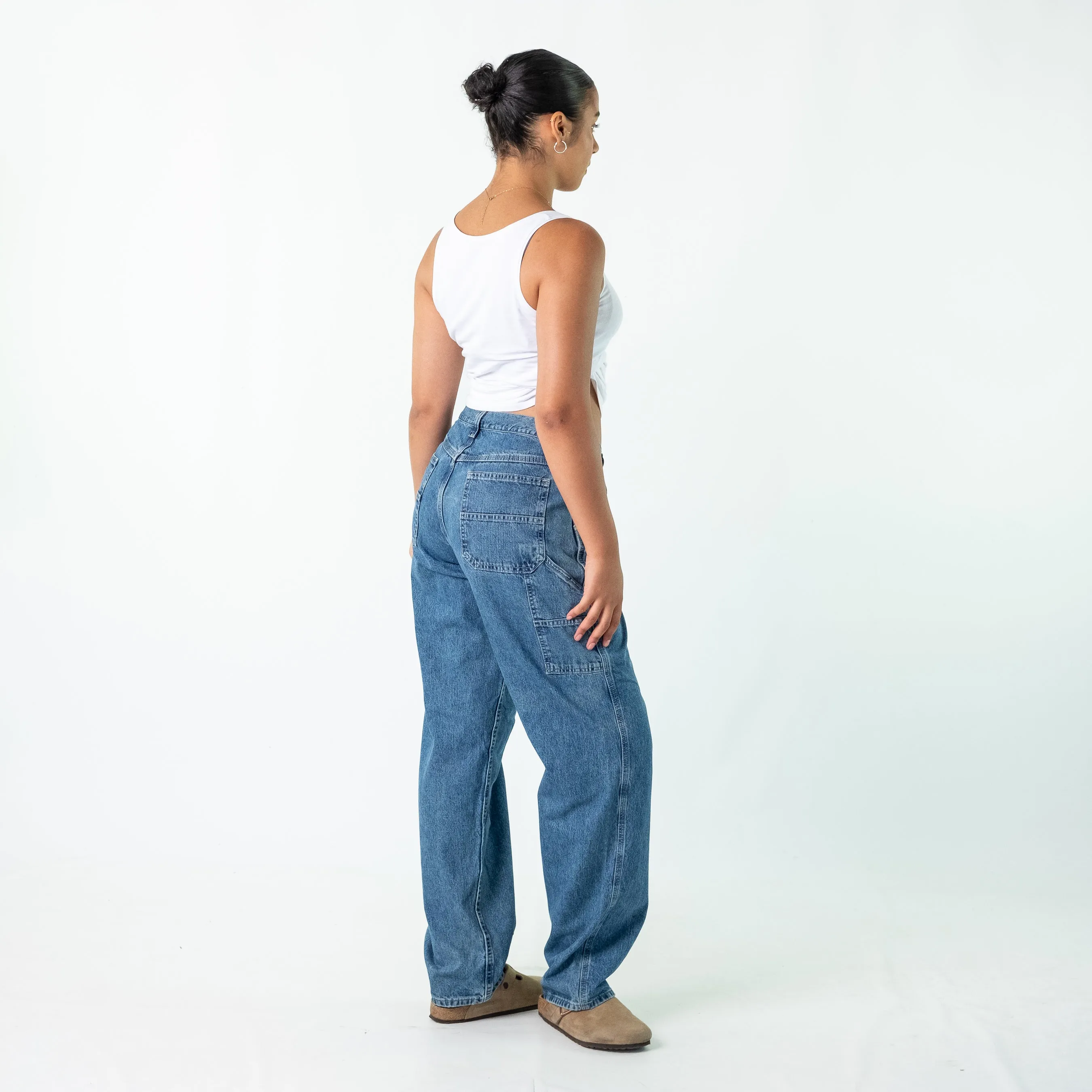 Blue 90s Lee Denim Carpenter Jeans Baggy Pants (32x34)