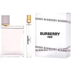 Burberry Her Travel Set Eau De Parfum Spray 3.3 oz & Eau De Parfum Spray 0.33 oz Mini