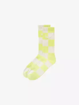 Butter Goods Checkered Socks - Grey / Lime