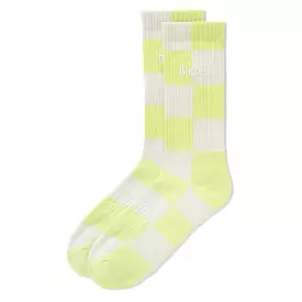 Butter Goods Checkered Socks Grey/Lime