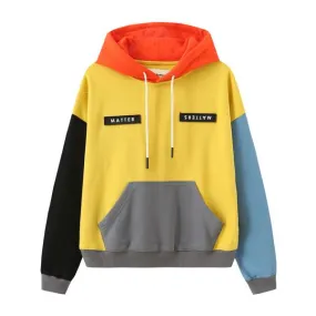 Cheery Colour-block Hoodies - Yellow