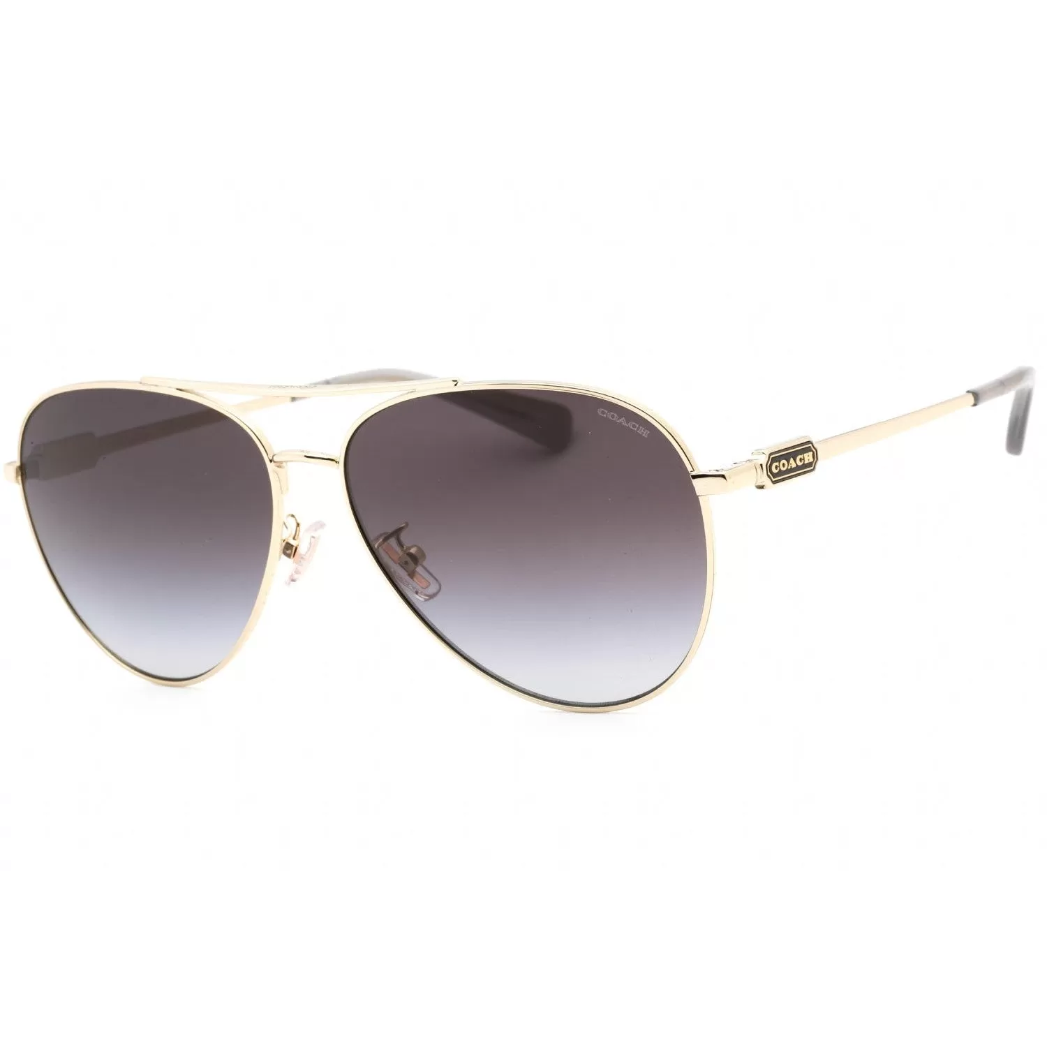 Coach 0HC7140 Sunglasses Shiny Light Gold/Grey Gradient Women's