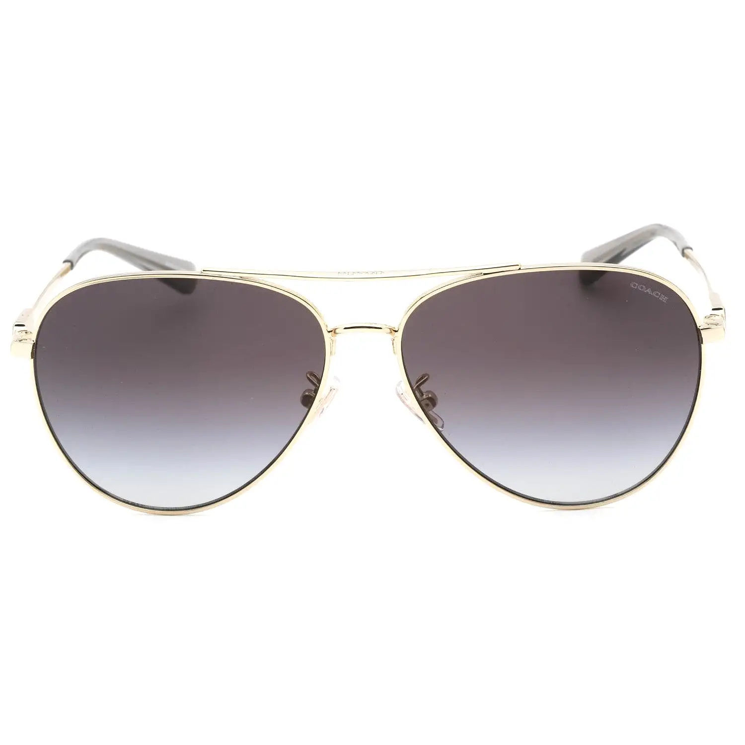 Coach 0HC7140 Sunglasses Shiny Light Gold/Grey Gradient Women's