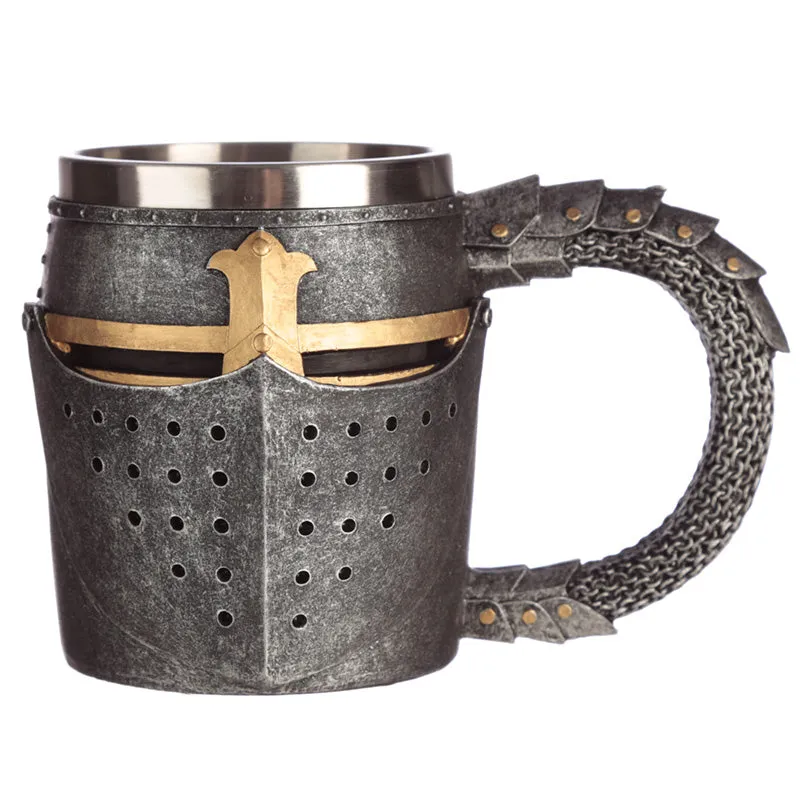 Collectable Decorative Medieval Helmet and Chain Mail Tankard KN189