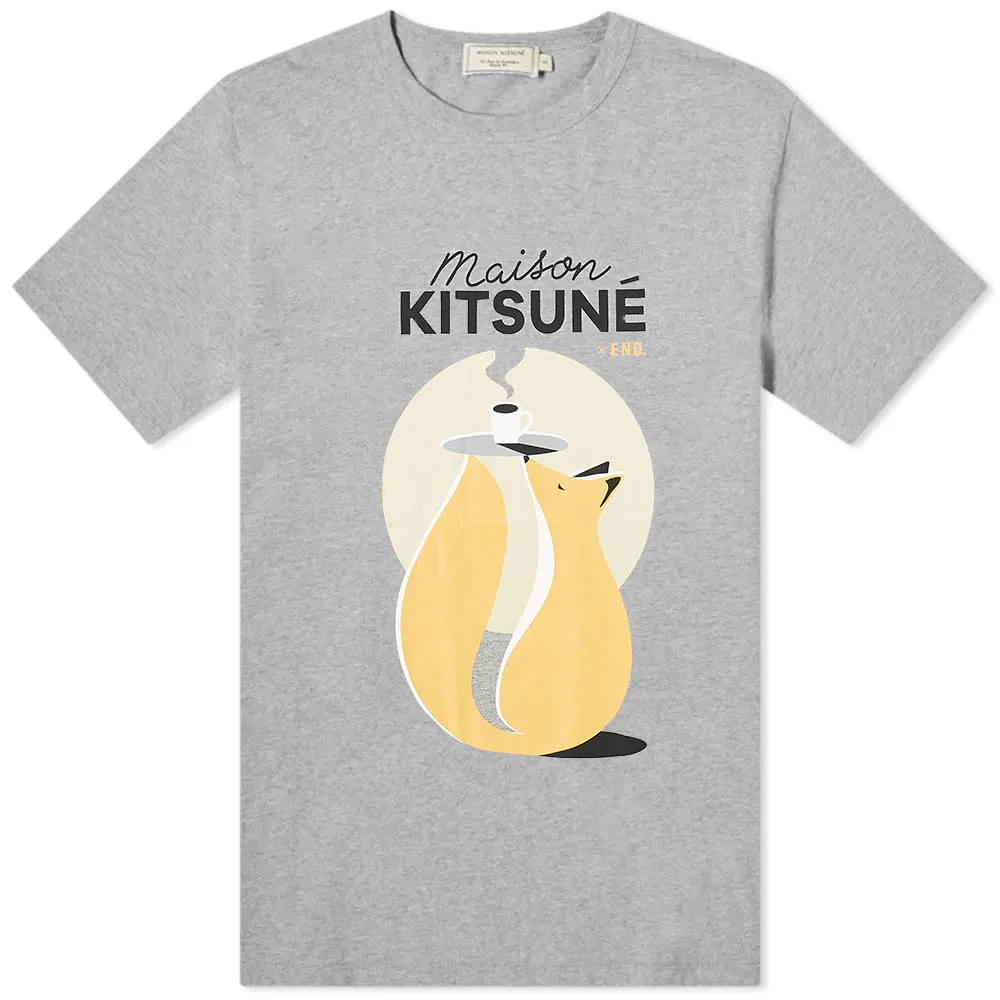 END. x Maison Kitsuné Cafe Club T-ShirtGrey Melange