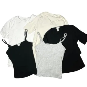 H&M White Black Gray 5 pcs Casual T-Shirt & Tank Maternity Lot Tops Size L