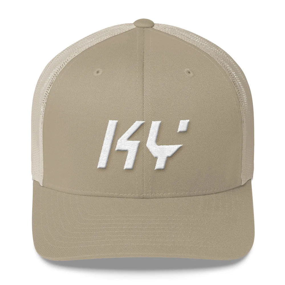 Kentucky - Mesh Back Trucker Cap - White Embroidery - KY - Many Hat Color Options Available