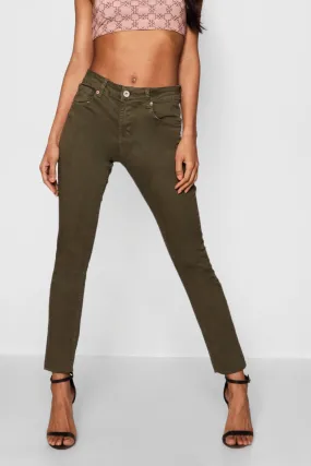 Khaki Denim Skinny Jeans