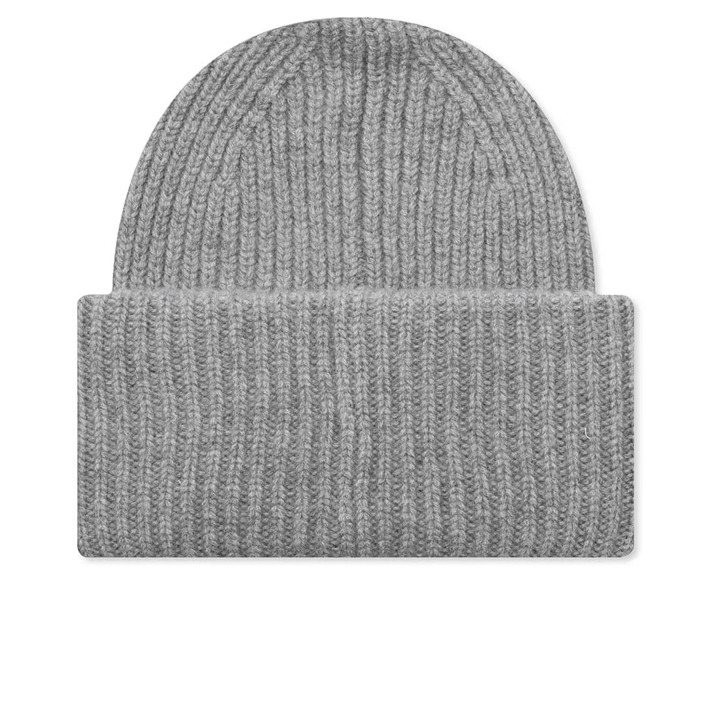 Kid's Ribbed Beanie Hat - Grey Melange