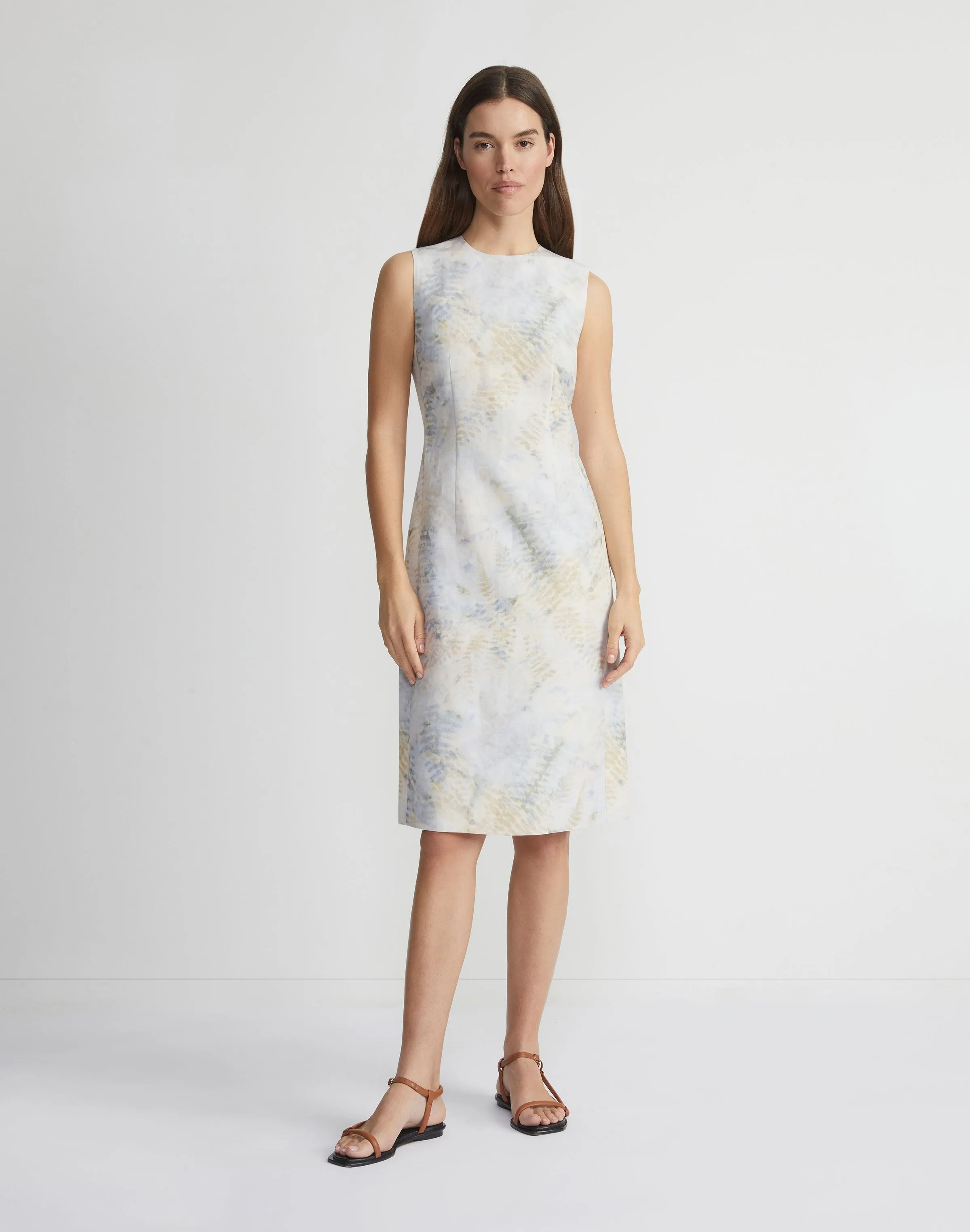 Lafayette 148 Harpson Dress in Bluestone Multi