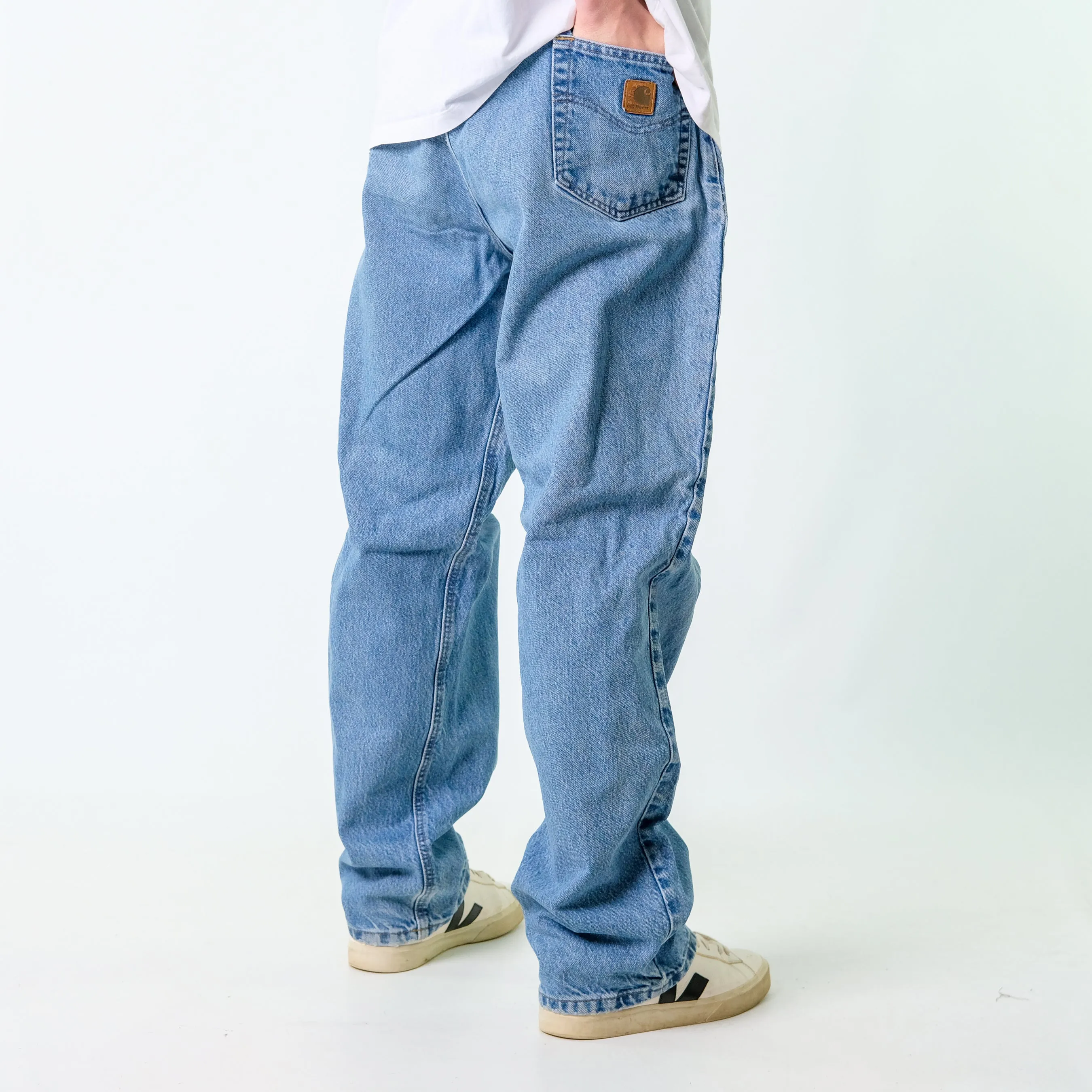 Light Blue 90s Carhartt Denim Carpenter Baggy Jeans Baggy Pants (44x34)