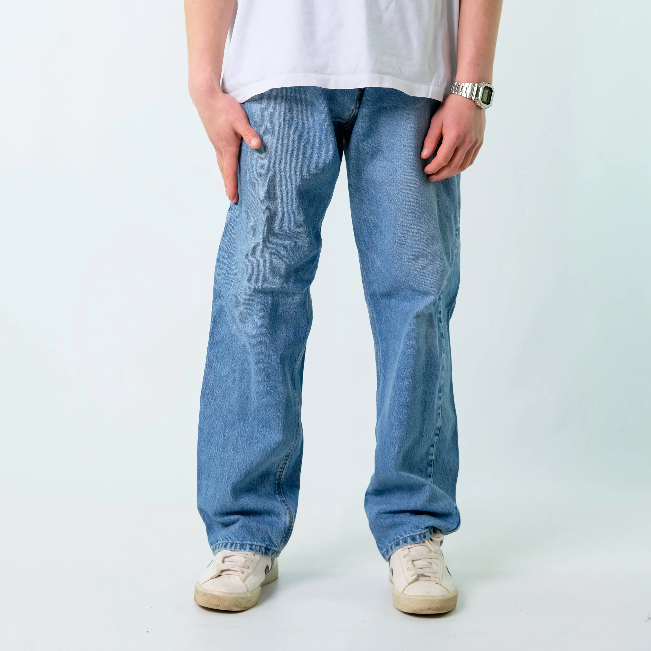 Light Blue 90s Carhartt Denim Carpenter Baggy Jeans Baggy Pants (44x34)