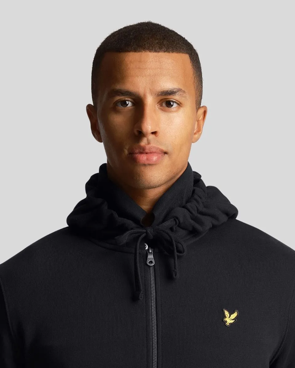 Lyle & Scott Zip Through Hooded Sweatshirts Jet Black