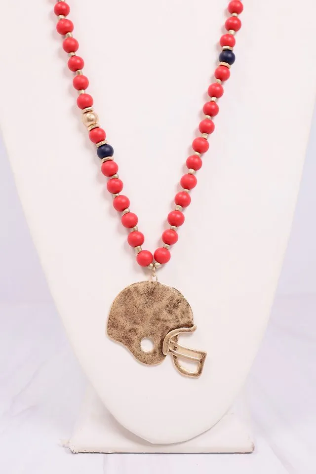 MacNeille Helmet Necklace RED NAVY