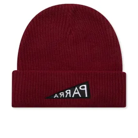 Mirrored Flag Logo Beanie - Dark Red