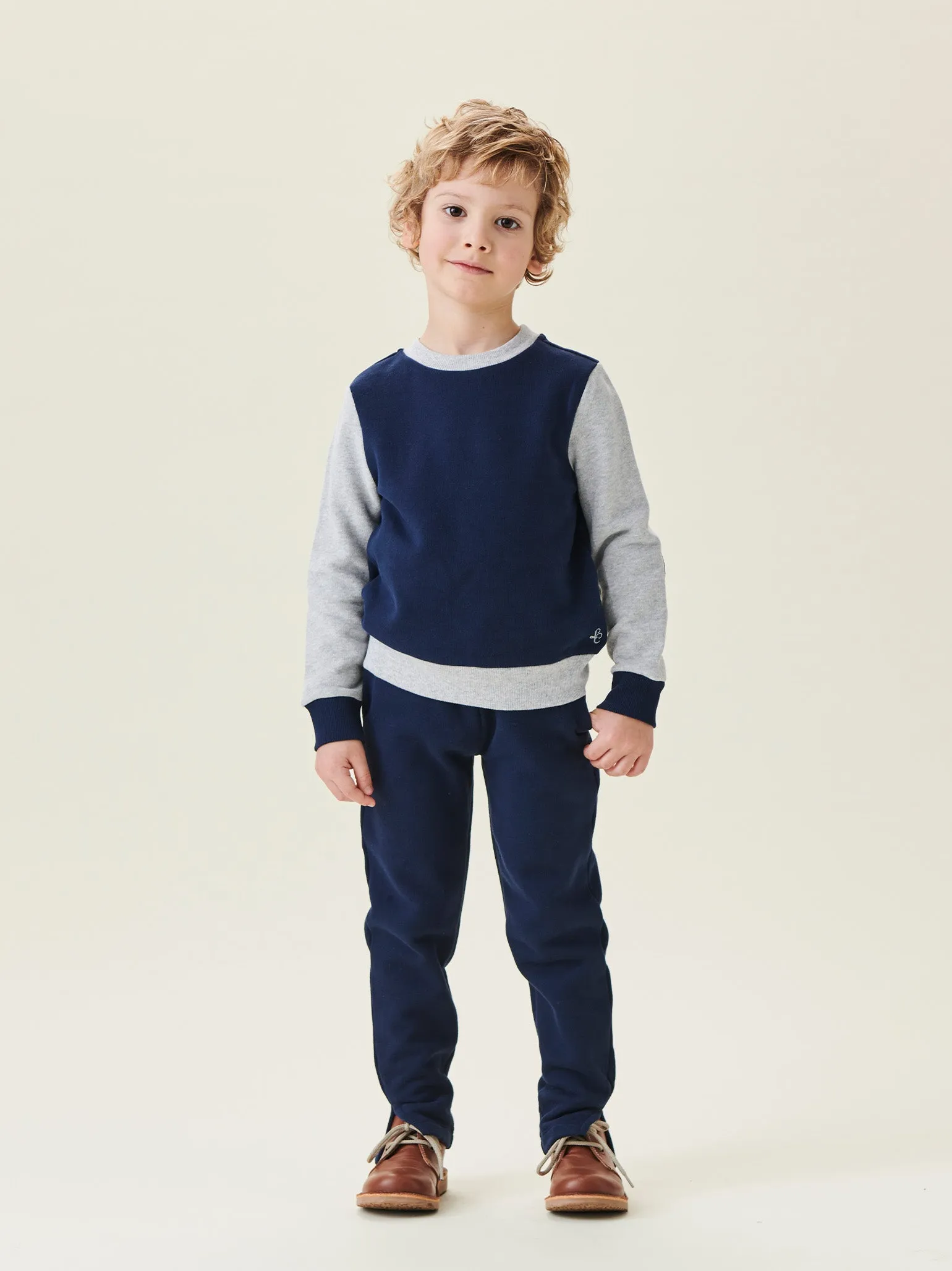 Navy Julius Kids Cotton Jogging Bottoms