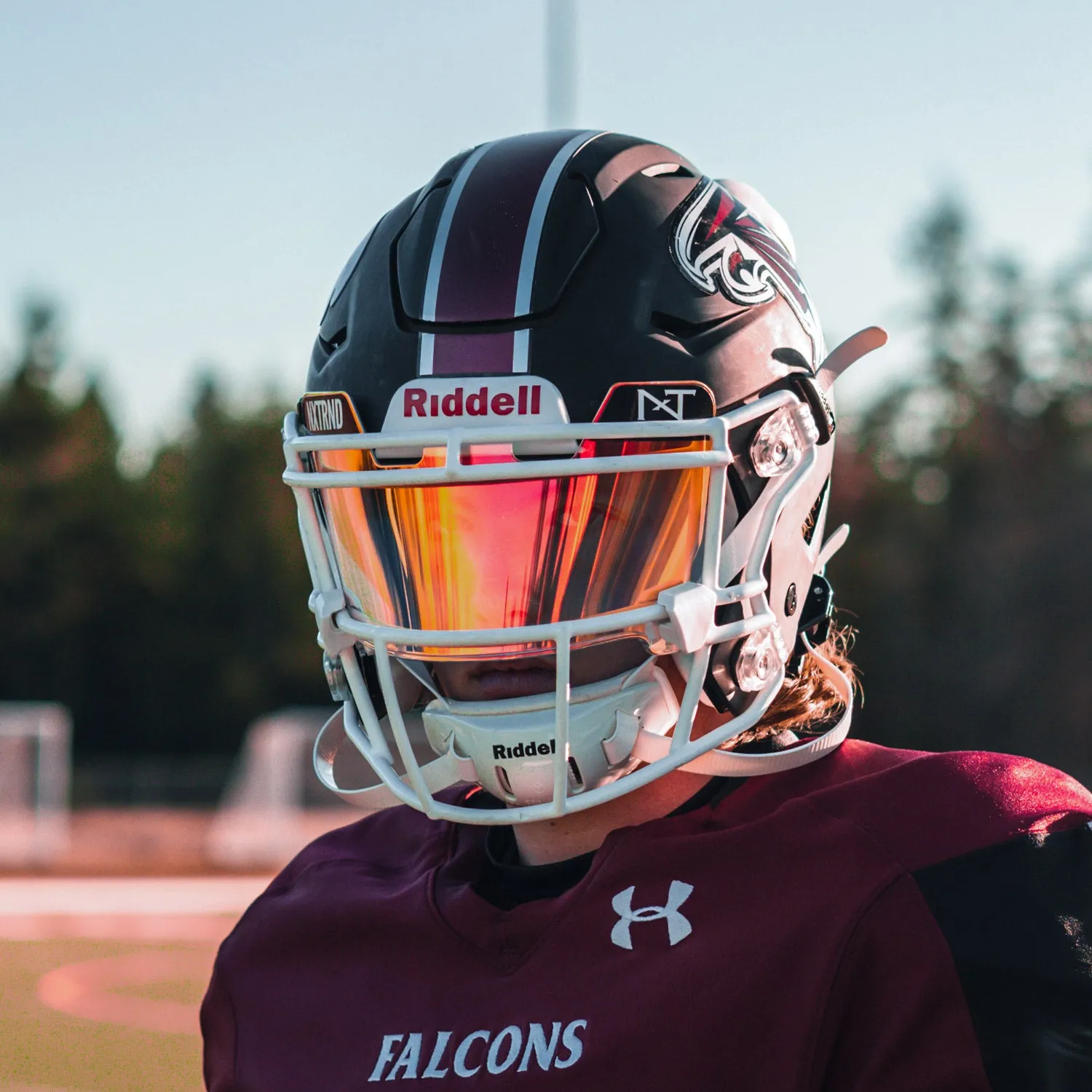 NXTRND VZR1 Football Visor Clear Red