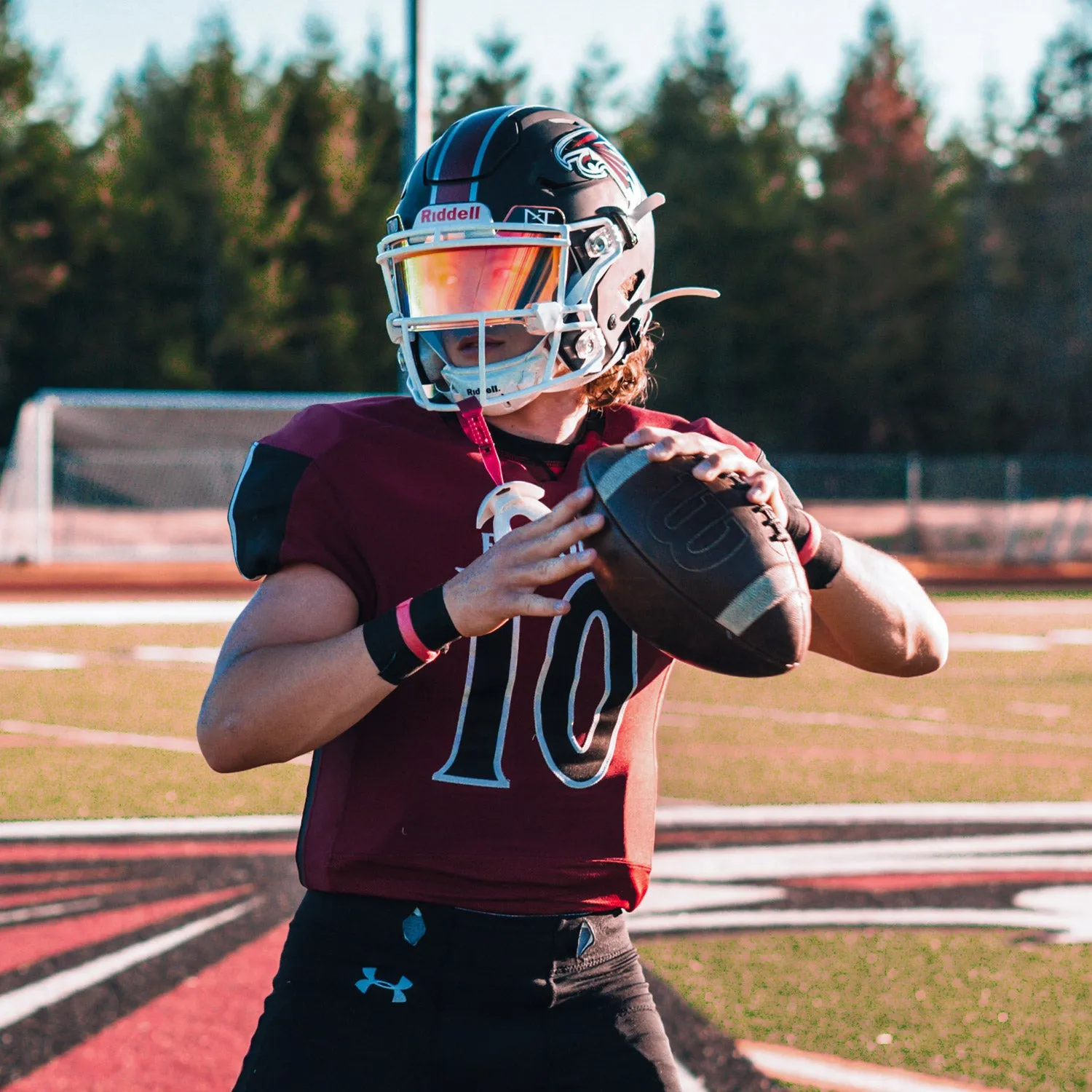 NXTRND VZR1 Football Visor Clear Red