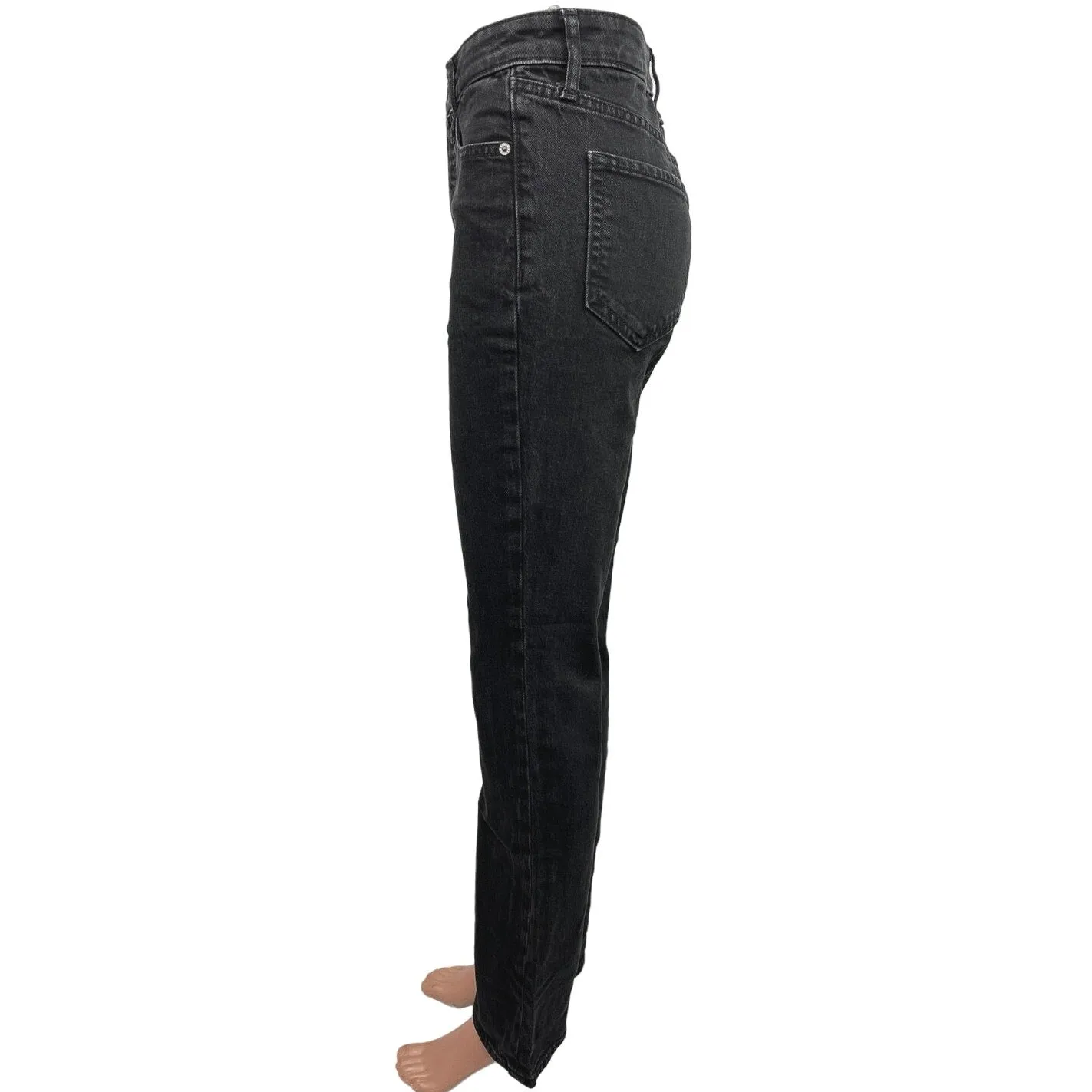 Old Navy Black Extra High Rise Denim Stretch Kicker Bootcut Jeans Size 0