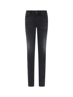 Overseas Station Season Big Chance 8 18 Women s Leather Patch Mid Rise Skinny Jeans Dark Gray 270562