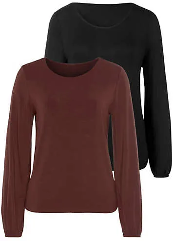 Pack of 2 Long Sleeve Tops by LASCANA | Look Again