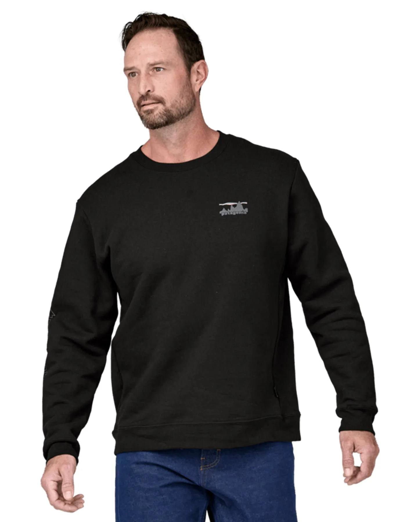 Patagonia '73 Skyline Uprisal Crew Sweatshirt - Ink Black | Shop Shirts & Tops at Trojan Wake Ski Snow & Snow Skiers