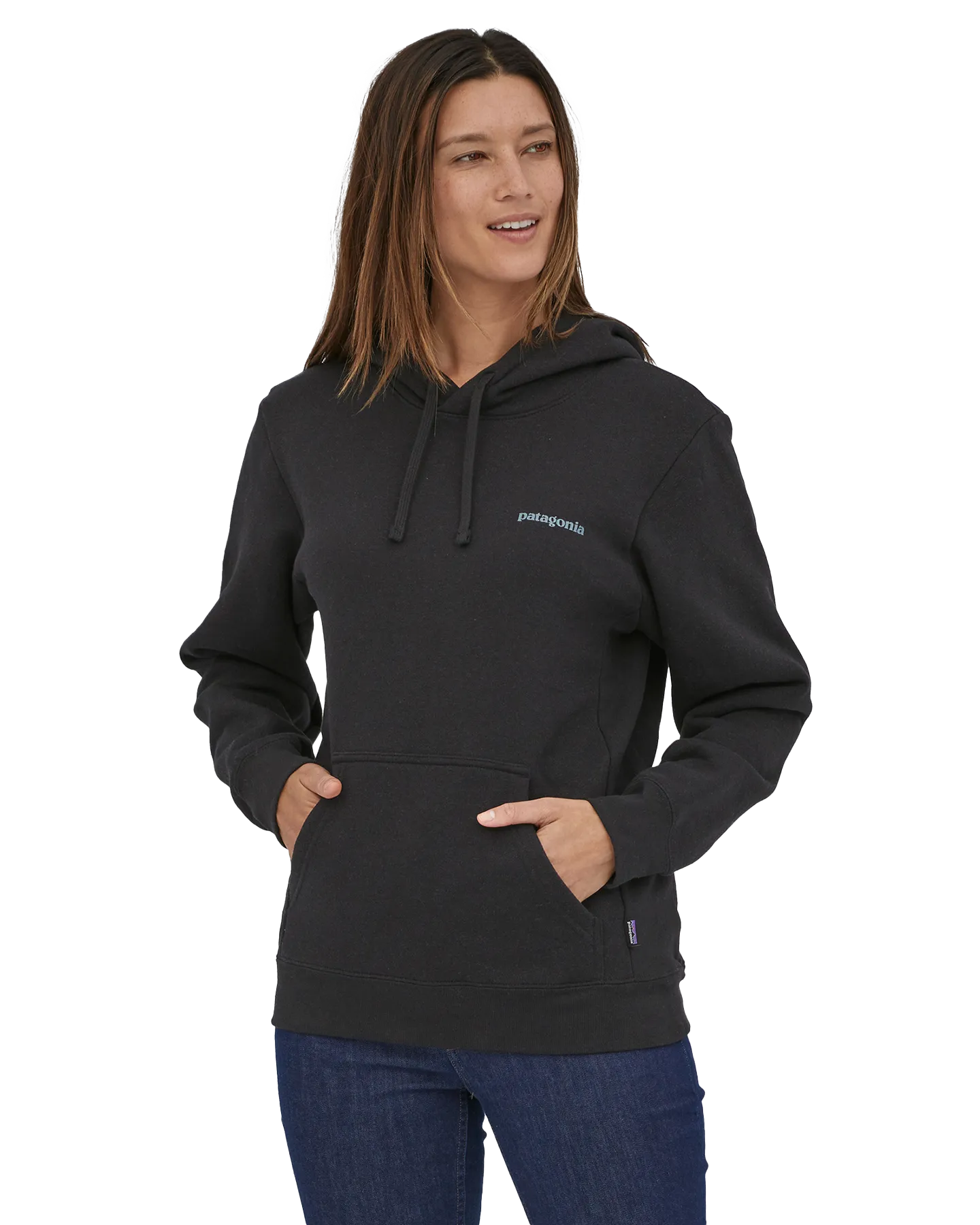 Patagonia Fitz Roy Icon Uprisal Hoodie - Ink Black | Shop Shirts & Tops at Trojan Wake Ski Snow & Snow Skiers Warehouse