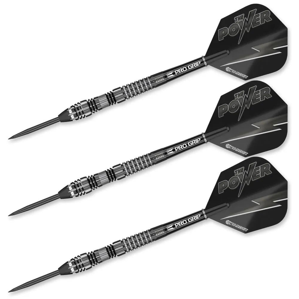 POWER 8ZERO BLACK 80% Tungsten Steel Tip Darts