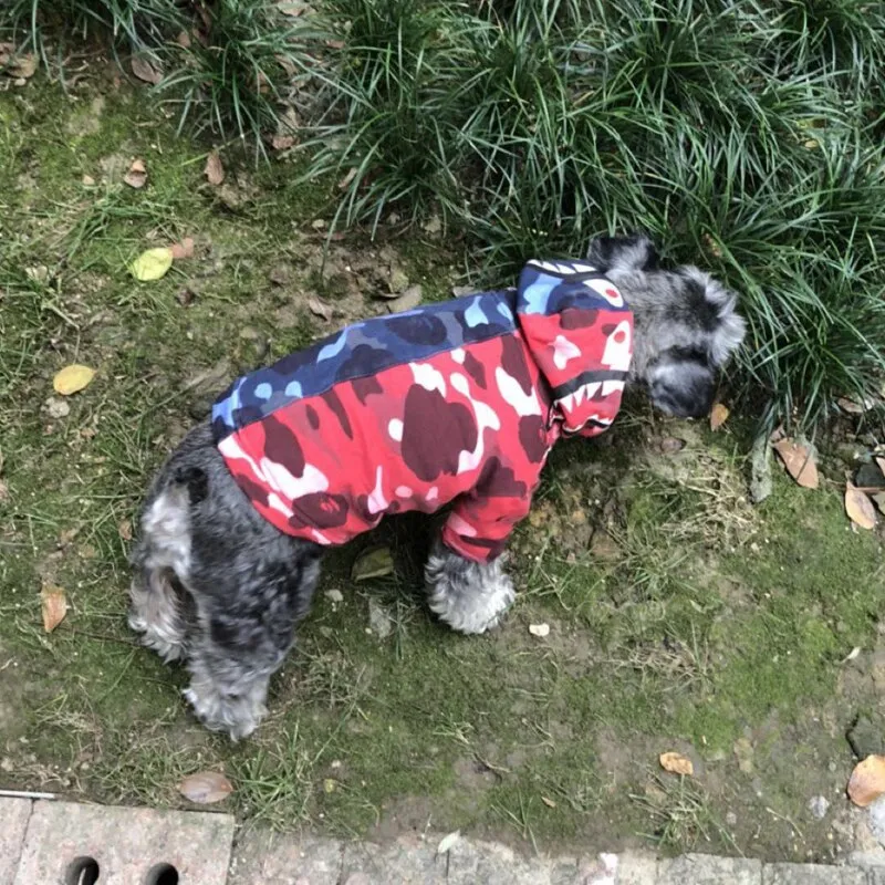 Red & Blue Camouflage Hoodies For Dogs