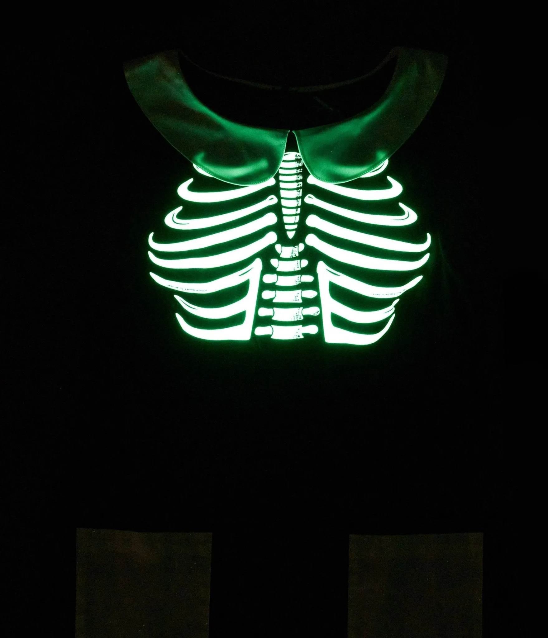 Smak Parlour Black & White Glow in the Dark Skeleton Power Mini Dress