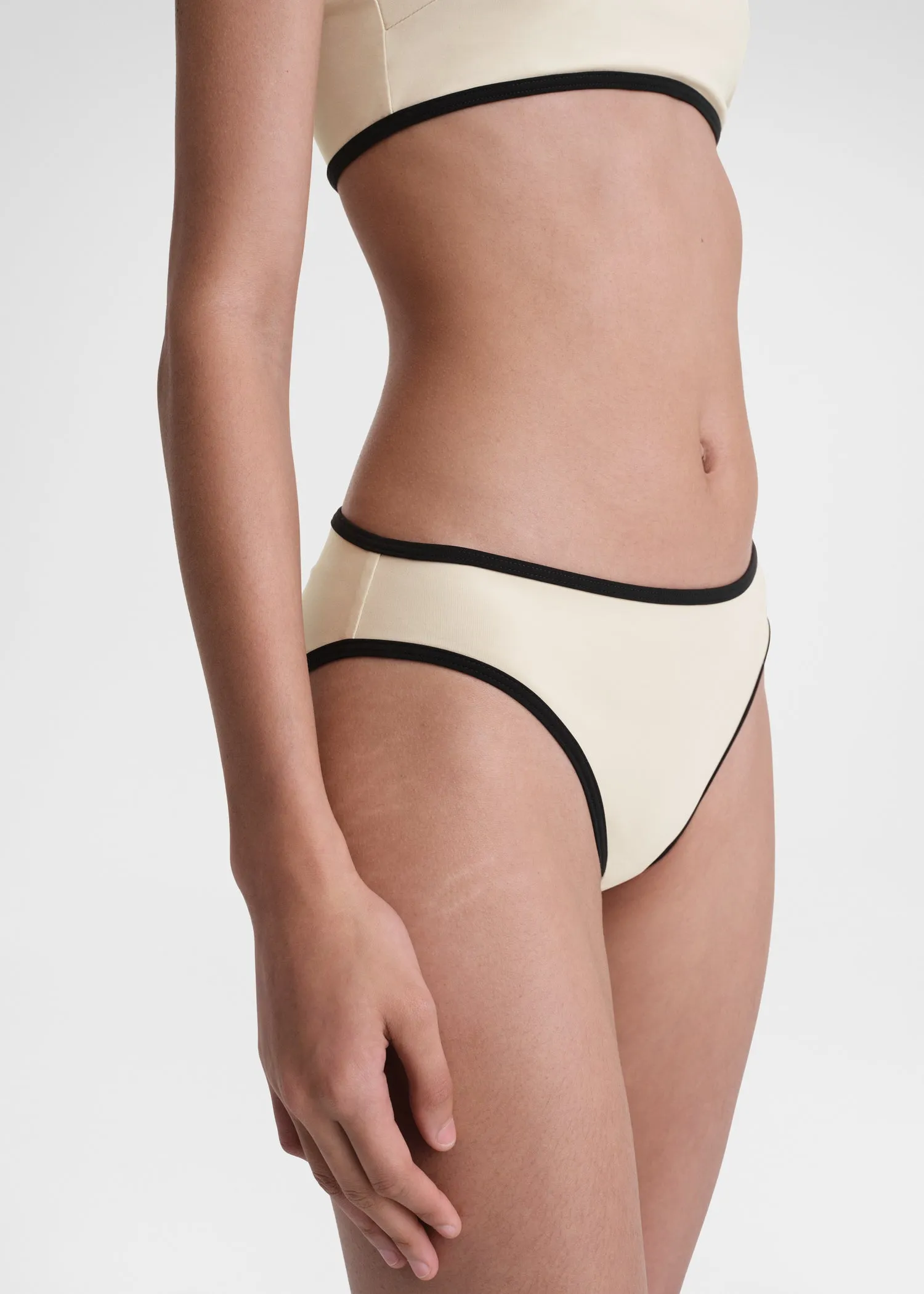 Stripe edge bikini bottoms light hay