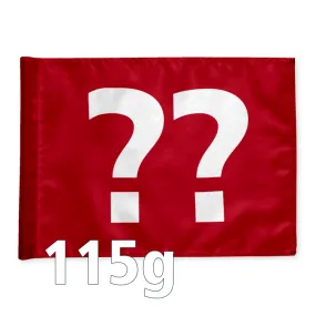 Stykvis golf flag i rd med valgfri hulnummer, 115 gram flagdug