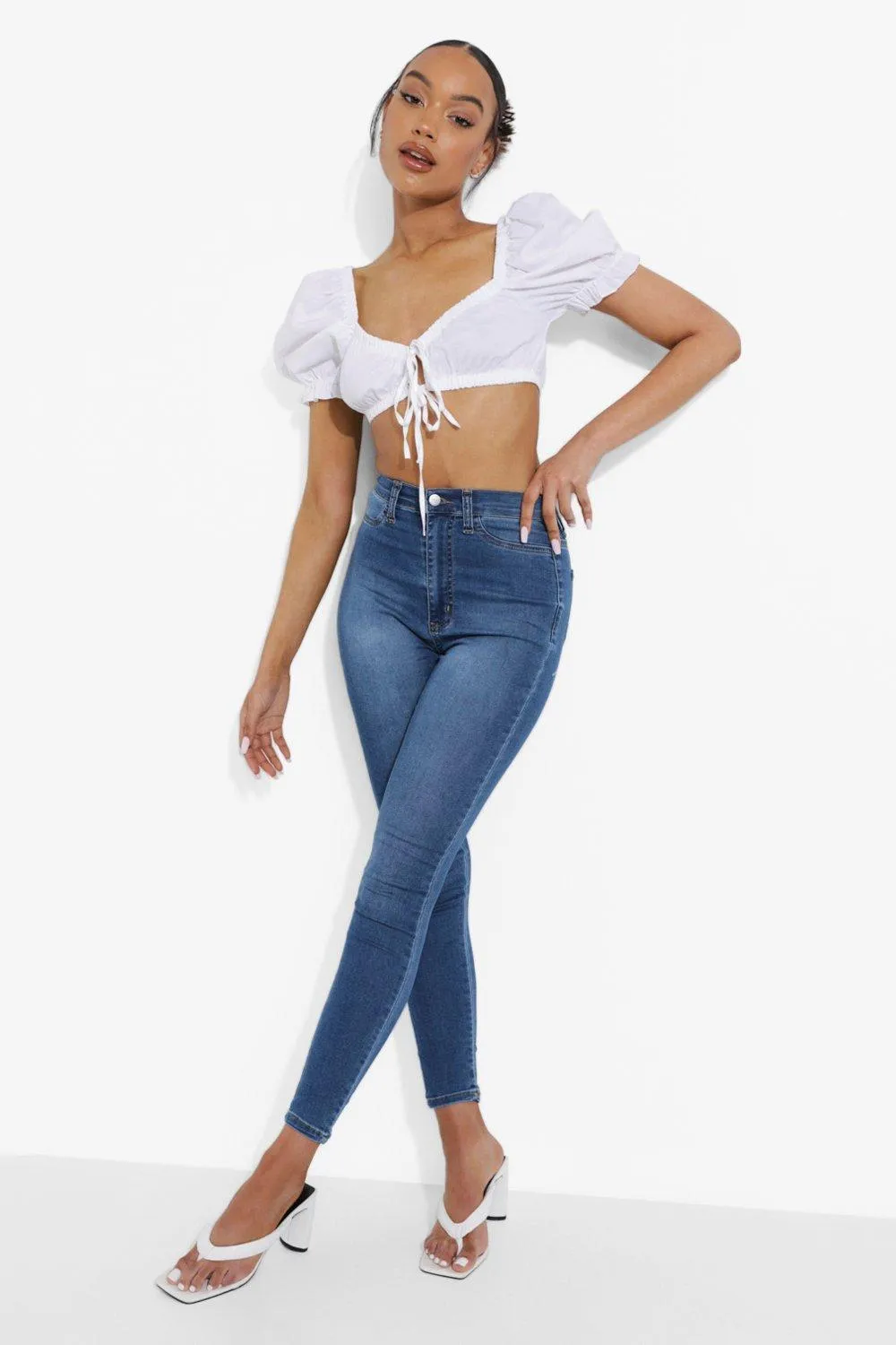 Super High Waist Power Stretch Skinny Jeans