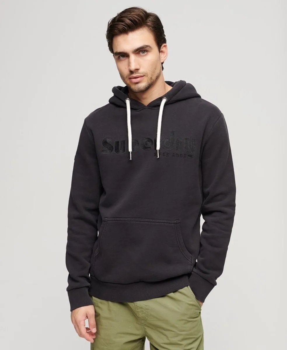 Superdry Terrain Logo Overdyed Hooded Sweatshirts Black