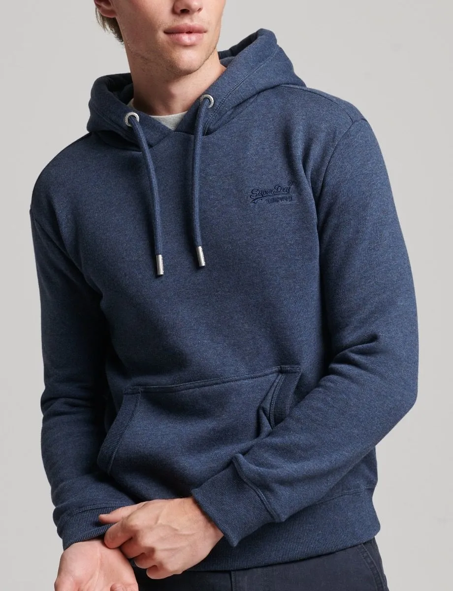 Superdry Vintage Embroided Logo Hooded Sweatshirts Vintage Navy Marl