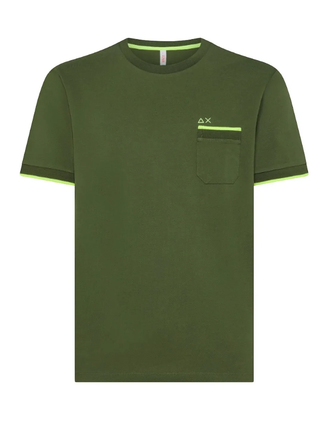 T-shirt Sun68 uomo Small stripes T34124 verde